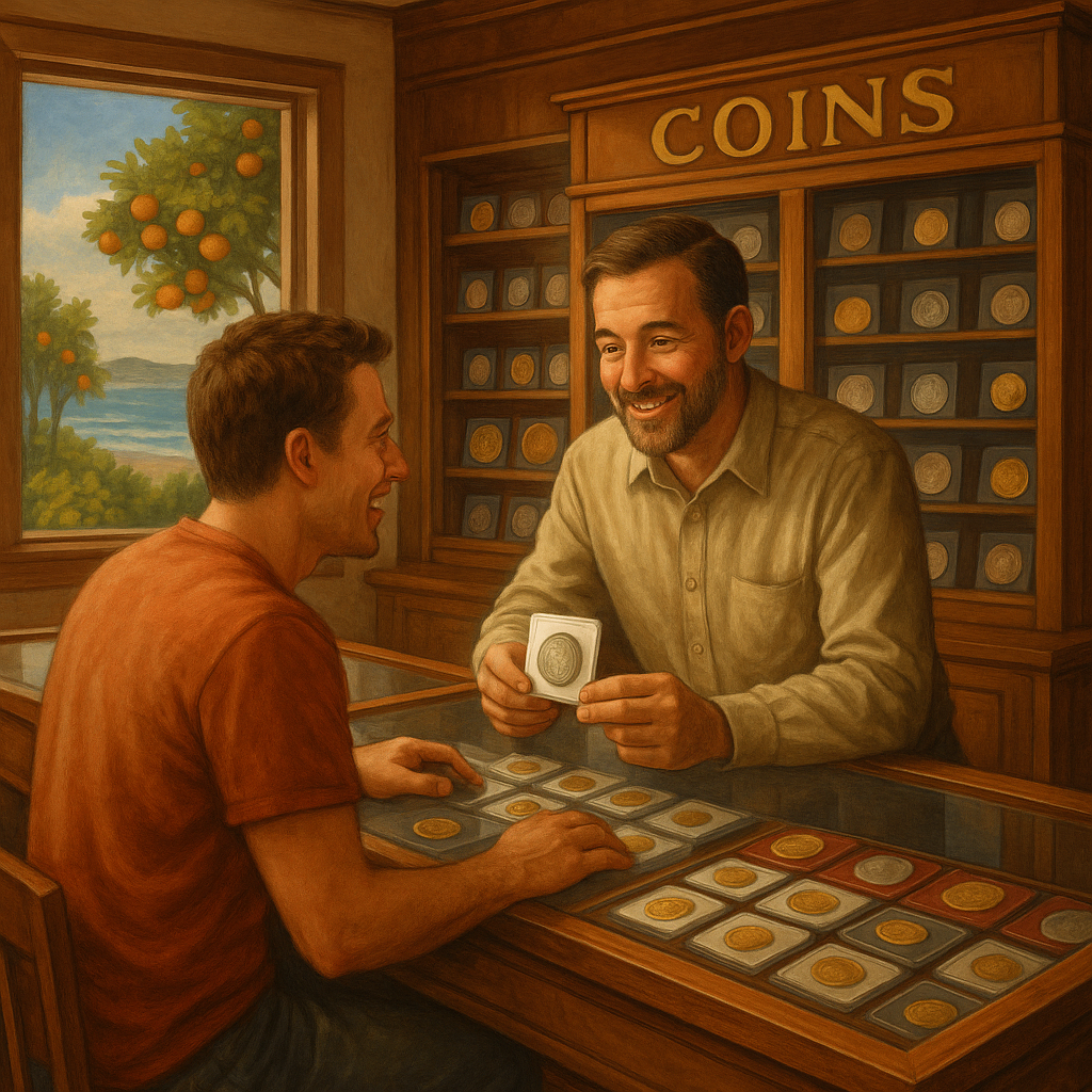 Friendly and personalized customer service at our Orange County coin shop, helping collectors find exclusive coins.