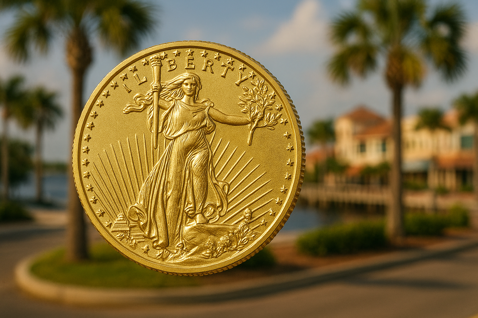 Showcase of a rare gold coin in pristine condition, highlighting intricate details and craftsmanship.