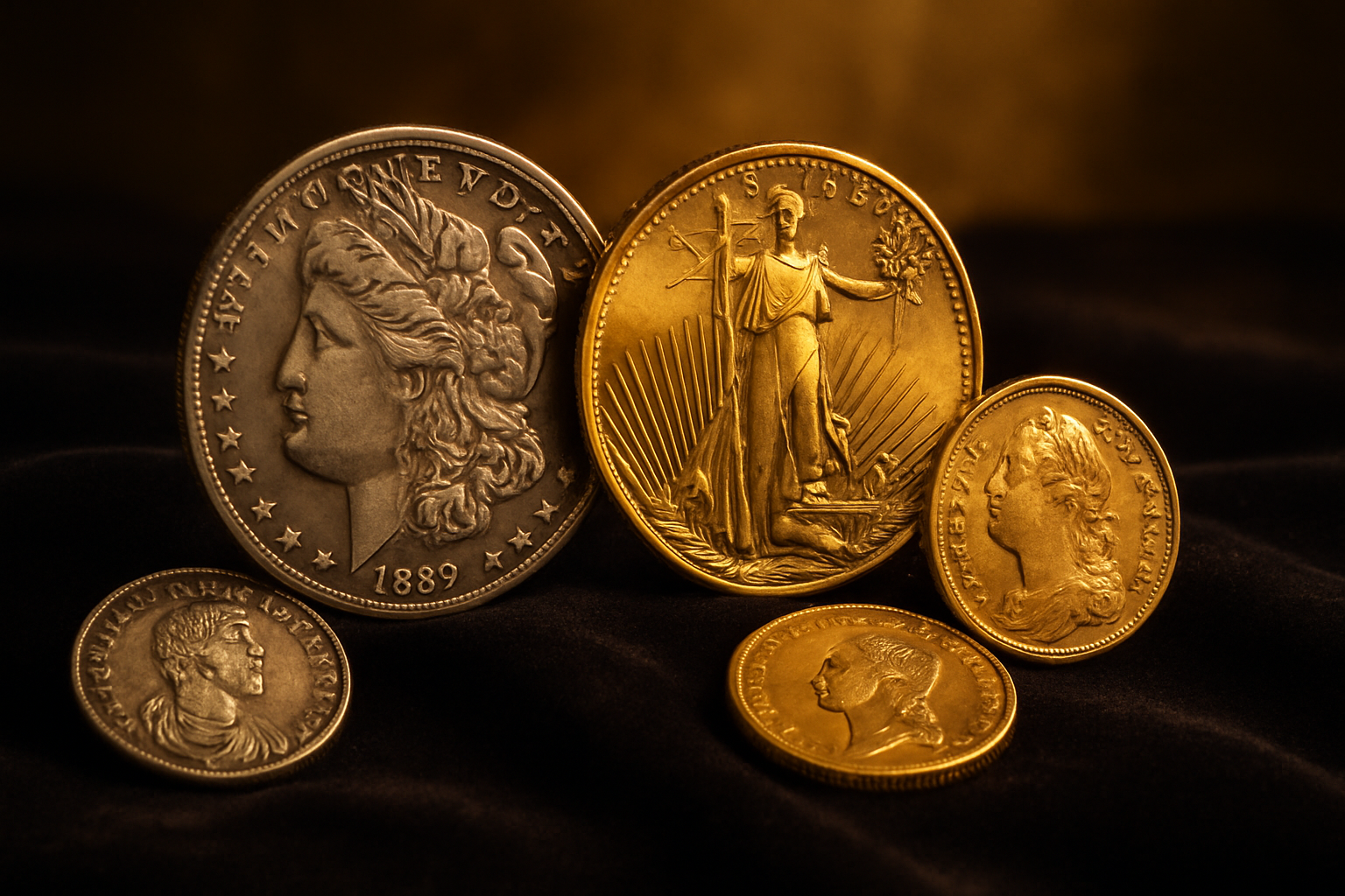 Professional rare coin collection showcase
