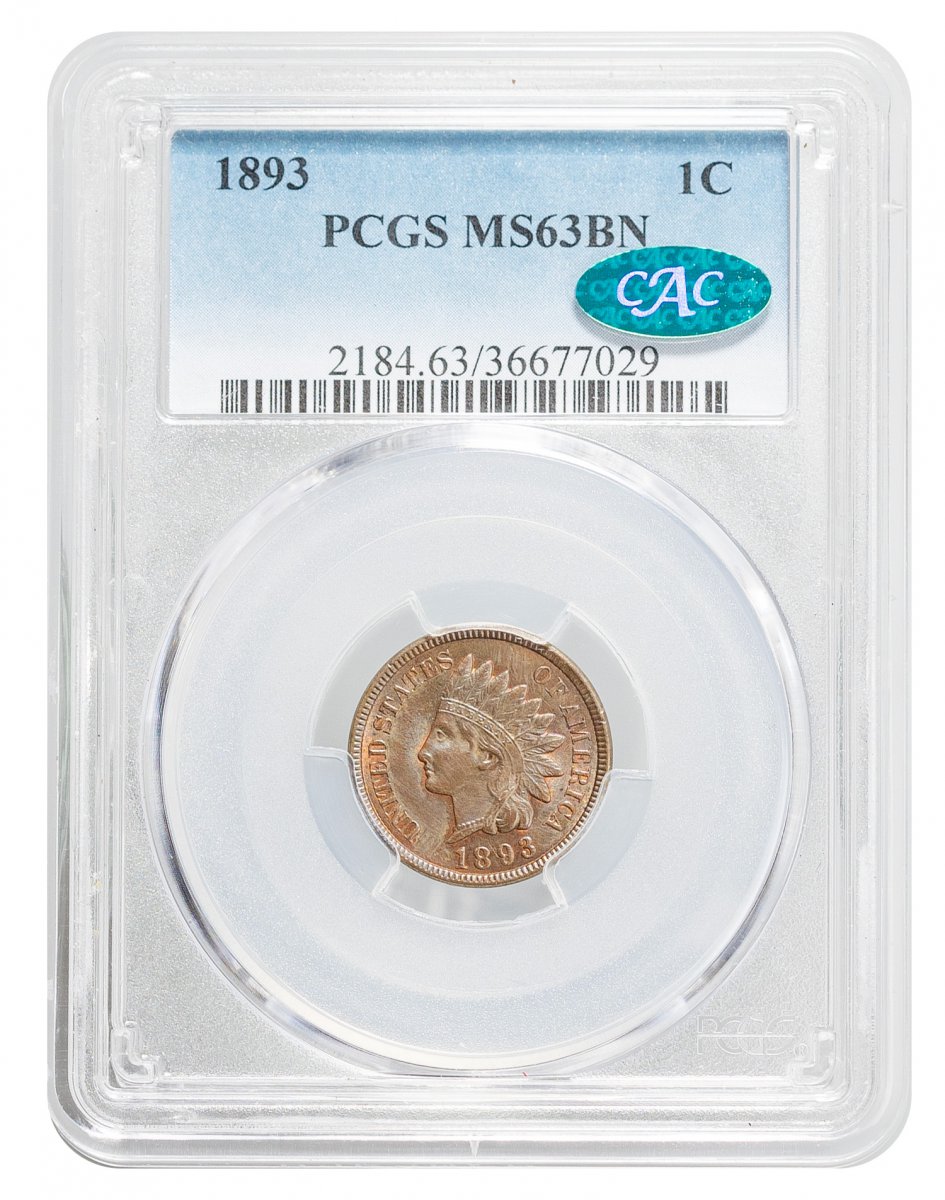 1893-Indian Cent - Type 3 Bronze