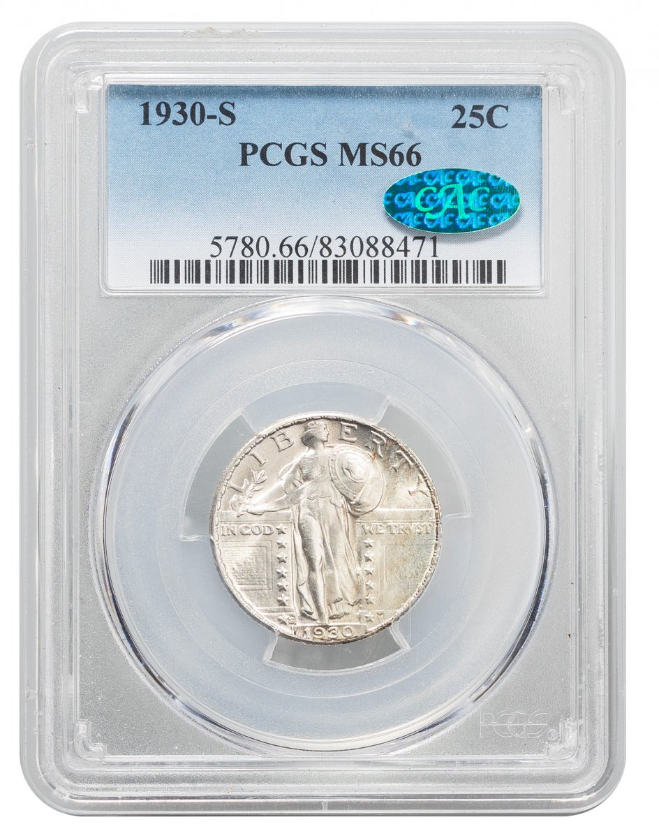 1930-S-Standing Liberty Quarter - Type 2b Stars Below Eagle (Recessed Date)