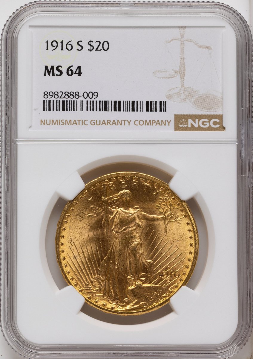 1916-S Saint-Gaudens Double Eagles (1916-S $20)
