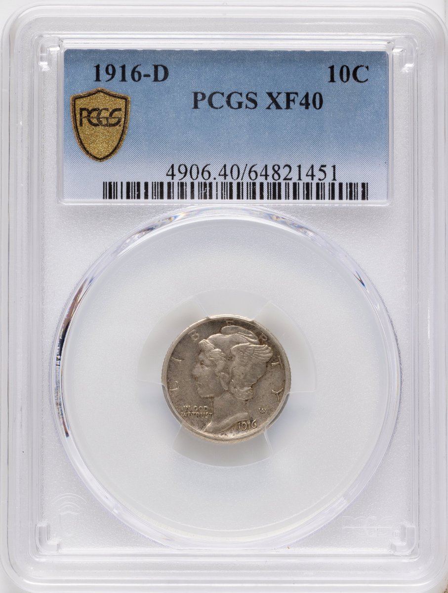 1916-D Mercury Dimes (1916-D 10C PCGS Secure)
