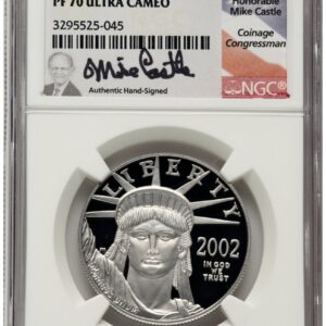 2002-W Modern Bullion Coins (2002-W Proof Platinum Eagle 1 oz Mike Castle)