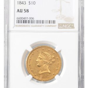 1843-Liberty Head $10 - Type 2 No Motto