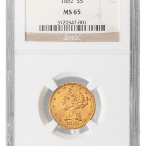 1882-Liberty Head $5 - Type 2 With Motto