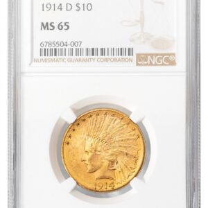 1914-D-Indian $10 - Type 4 With Motto