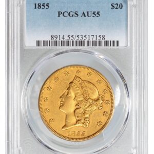 1855-Liberty Head $20 - Type 1 No Motto