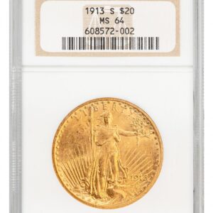 1913-S-St. Gaudens $20 - Type 3 With Motto