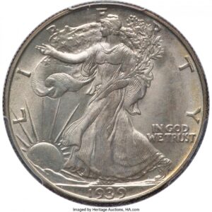 1939-D Walking Liberty Half Dollars (1939-D 50C, MS CAC)