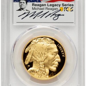 2014-W Modern Bullion Coins (2014-W Proof Gold Buffalo 1 oz Reagan Legacy Series Michael Reagan Picture)