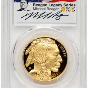 2019-W Modern Bullion Coins (2019-W Proof Gold Buffalo 1 oz Reagan Legacy Series Michael Reagan Picture)