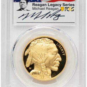 2018-W Modern Bullion Coins (2018-W Proof Gold Buffalo 1 oz Reagan Legacy Series Michael Reagan Picture)