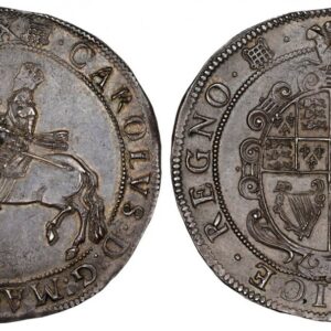 World Coins ("GREAT BRITAIN. England. Charles I. (King, 1625-1649). (1633-38) ND-(portcullis) AR Crown. NGC MS63. Tower (London) mint. 29.92gm. King on horseback riding to left; wearing crown and holding sword upright / Plumes surmount ornate quartered oval shield of)