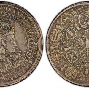 World Coins ("AUSTRIA. Ferdinand II. (King, 1619-1637). 1622 AR Medallic 2-1/4 Thaler. PCGS XF45. St. Veit (Klagenfurt). 50mm. Crowned conjoined busts, right / Concentric rings of crowned shields of arms; crowned double-headed imperial eagle at center. Horsky 1688; )