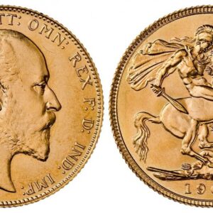 World Coins ("CANADA. Edward VII. 1908-C AV Sovereign. NGC SP65. Royal Canadian Mint, Ottawa. Bust, right / St. George slaying dragon, mint mark below horses rear hooves. KM 14; SCBC-3970; Hill 183; Fr.-1. From a reported specimen mintage of just 616 pieces. Pleas)