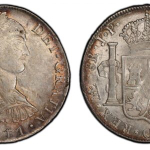 World Coins ("PERU. 1811-LIMAE JP AR 8 Reales. PCGS MS62. Lima. FERDIN.VII... Smaller (imaginary) bust right / IND.REX... Crowned arms, pillars. KM 106.2; Calico 1242 (Imagined Bust). Please use this link to verify the PCGS certification number <a href=""http://www.)