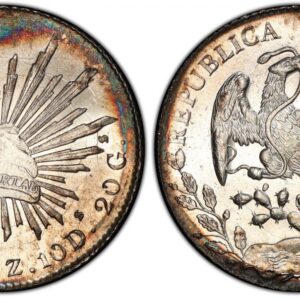 World Coins ("MEXICO. 1897-Zs FZ AR 8 Reales. PCGS MS65. Zacatecas. REPUBLICA MEXICANA. Facing eagle, snake in beak / Radiant cap. KM 377.1. Please use this link to verify the PCGS certification number <a href=""http://www.pcgs.com/cert/35326333/""35326333</a " )