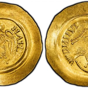 World Coins ("ITALIAN STATES. Lombardy-Tuscany. Liutprando (Luitbert). (700-701) ND AV Tremissis (1.31g). PCGS MS62. 1.31gm. Diademed bust right; ""M"" in field before face / SCSMI H?HIL. St. Michael standing left holding long cross. Fr.-940; Medieval European Coinag)