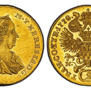 World Coins ("TRANSYLVANIA. Maria Theresia. (Holy Roman Empress, 1740-1780) . 1778 H-S AV 2 Ducats. PCGS AU58. Karlsburg. 6.97gm. M · THERESIA · D : G · ... Veiled bust of Maria Theresa right / TRAN · CO · TYR · 1776 · AR · AU · DUX · BU · M · P ·. Crowned arms on br)