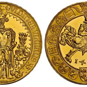 World Coins ("AUSTRIAN STATES. Tyrol. Sigismund. (Archduke, 1439-1496). 1486 (1986) AV Medal of 9 Ducats Weight. NGC MS69 Restrike. Hall. Edge: Lettering, (crossed-hammers) BRIXLEGGER AUSBEUTE (A) [986] ?. 31.12gm. SIGISMVNDVS ARCHDVX · AVSTRIE. Crowned Arch duke Sig)