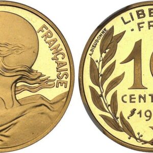 World Coins ("FRANCE. 1962 AV Piéfort 10 Centimes. NGC PR66UCAM (Ultra Cameo). By Lagriffoul. 20mm. 13gm. RÉPUBLIQUE FRANÇAISE. Bust of Marianne, left / Denomination and date above branches. KM P346 (cf. KM 929); GEM-46.P3; G.293P. Mintage of just 20 pieces. Please)