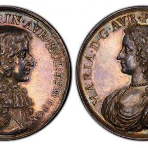 World Coins (."GREAT BRITAIN. William III, of Orange. (King, 1689-1702). (1677) ND AR Medal. PGS MS62. By Nicholas Chevalier. Edge: Plain. 42mm. GVILH • III • D • G • PRIN • AVR • HOL • ET • WES • GV •. Armored bust of William III, right / MARIA • D • G • AVR • PRIN)