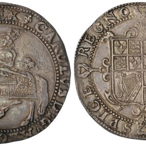 World Coins ("GREAT BRITAIN. England. Charles I. (King, 1625-1649). ND (1625)-(Lis) AR Crown. NGC AU58. London mint. 30.59gm. : • CAROLVS : D : G : MAG : BRIT : FRA : ET : HIB : REX :. Charles I on horseback left in inner circle / CHRI STO • AV SPICE • REGNO •. Ornat)