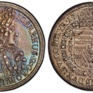 World Coins ("AUSTRIA. Joseph I. 1711/2 AR Thaler. PCGS MS63. Hall. 28.37gm. IOSEPHUS · D: G: ROM: IMP: SE: AV: G: HV: BO: REX ·. Laureate bust right / Crowned arms within Order chain. KM 1438.3 (Prev. KM#665.3); Dav.-1018; Herinek 132; Moser & Tursky 812a; Voglh.-24)