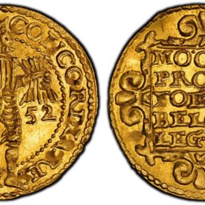 World Coins ("NETHERLANDS. West Friesland. 1652-Cinquefoil AV Ducat. PCGS MS62. 3.44gm. CONCORDIA RES PAR - VAE - CRES(CVNT) WEST(F). Ruler standing facing divides date in dotted inner circle. / MO ORDI / ROVIN / FOE DER / BELG AD / LEG IMP. Inscription within orname)