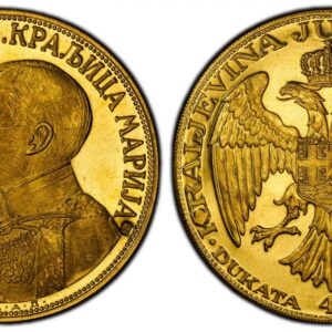 World Coins ("YUGOSLAVIA. Alexander I. (King, 1921-1934). 1931 AV 4 Dukata. PCGS MS64PL (Prooflike). Belgrade. Wheat countermark. Conjoined busts of royal couple left / Crowned double eagle with shield on breast. KM 14.2; Friedberg 4; Schl.-2.1; Mandic 12.1a. Please)