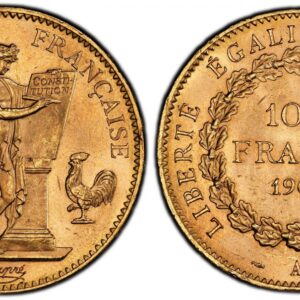 World Coins ("FRANCE. 1904-A AV 100 Francs. PCGS MS64. Paris. Edge: DIEU PROTEGE LA FRANCE. Standing Genius writing the Constitution, rooster on right, fasces on left / Denomination above date within circular wreath. KM 832; Friedberg 590; Mazard 1784; Schl.-415; Gad)