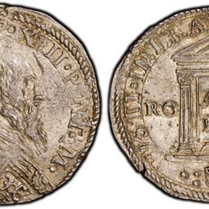 World Coins ("ITALIAN STATES. Papal States. Gregory XIII. (Pontiff, 1572-1585). 1575 AR Testone. PCGS MS62. 9.49gm. GREGORIVS XIII PONT M. Bust, right; wearing decorated vestment / IVSTI INTRABVNT PER EAM// RO – MA. Holy door with inscription. Muntoni 33; Berman 1151)