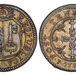 World Coins ("SWISS CANTONS. Geneva. 1791 P - B AR Pattern or Essai 3 Sols. PCGS SP64. 2.91gm. Arms within circle, IHS in sun above / Cruciform within circle, date below. KM 89a; Richter (Proben) 1-401 (Plate coin); HMZ 2-347g Anm; Demole 254; D.T. 1015 Anm. Off-met)