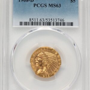 1908-D Indian Half Eagles (1908-D $5)