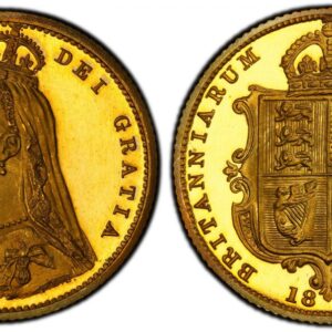World Coins (."GREAT BRITAIN. Victoria. (Queen, 1837-1901). 1887 AV Half-Sovereign. PCGS PR65DCAM (Deep Cameo). VICTORIA DEI GRATIA. Jubilee head, bust left wearing small crown and veil / BRITANNIARUM REGINA FID: DEF:. Without die number. KM 766. Proof; SCBC-3869; Fr)