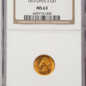 1873 Gold Dollars (1873 G$1 OPEN 3, MS)