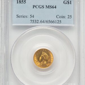 1855 Gold Dollars (1855 G$1 Type Two, MS)
