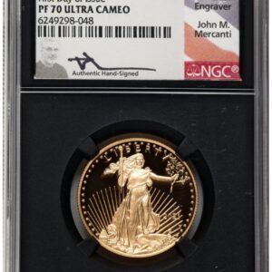 2021-W Modern Bullion Coins (2021-W Type 1 Proof Gold Eagle 1/2 oz FDI John Mercanti Blk Core)
