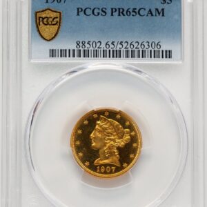 1907 Proof Liberty Half Eagles (1907 $5, CA PCGS Secure)