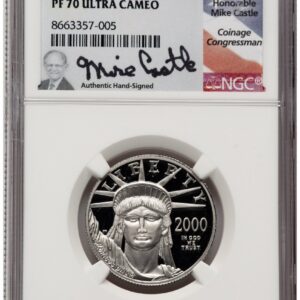 2000-W Modern Bullion Coins (2000-W Proof Platinum Eagle 1/2 oz Mike Castle)