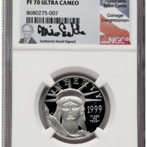 1999-W Modern Bullion Coins (1999-W Proof Platinum Eagle 1/2 oz Mike Castle)