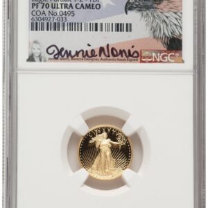 2021-W Modern Bullion Coins (2021-W Type 2 Proof Gold Eagle 1/10 oz FDI Jennie Norris Eagle Flag)