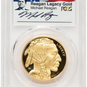 2019-W Modern Bullion Coins (2019-W Proof Gold Buffalo 1 oz FDI Reagan Legacy Series Michael Reagan Picture)