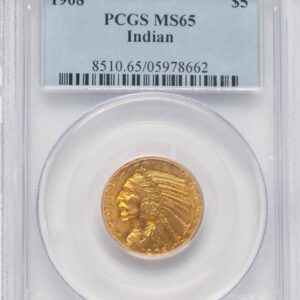 1908 Indian Half Eagles (1908 $5 Indian, MS)