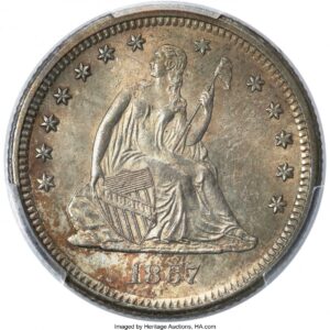 1867-S Seated Quarters (1867-S 25C PCGS Secure)