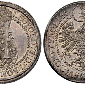 World Coins (AUSTRIA. Leopold I. (1686-96) ND AR 2 Thaler. NGC MS64. Hall. 57.69gm. Finer style armored bust, hair curls in rows / Crowned imperial eagle. KM 1338; Dav.-3252)
