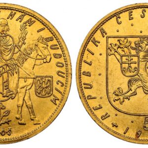 World Coins (CZECHOSLOVAKIA. Republic. (1918-1939). 1930 AV 5 Ducats. NGC MS64. By J. Benda (Obv.) & O. Spaniel (Rev.). Kremnitz. Edge: Milled. Czech lion with Slovak shield, denomination and date below / Duke Wenceslas (Vaclav) on horseback right. KM 13; Fr.-5; Schlu)