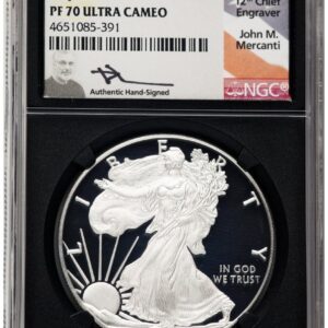 2018-W Modern Bullion Coins (2018-W Proof Silver Eagle 1 oz ER John Mercanti Blk Core)
