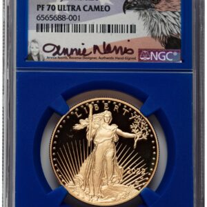 2022-W Modern Bullion Coins (2022-W Proof Gold Eagle 1 oz FDR Jennie Norris Blue Core)